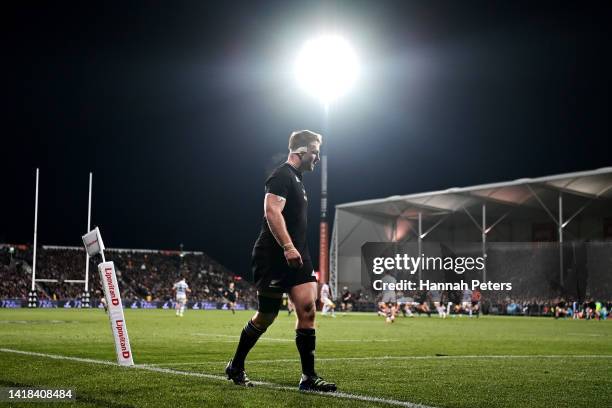 Sam Cane of the All Blacks walks from the field during The Rugby Championship match between the New Zealand All Blacks and Argentina Pumas at...