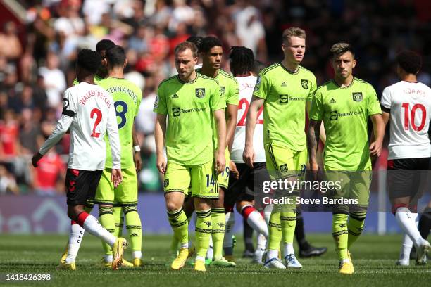 Christian Eriksen of Manchester United looks on prior to the Premier League match between Southampton FC and Manchester United at Friends Provident...