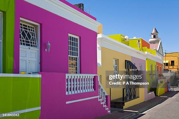 malay quarter, cape town, south africa - kaapstad stock-fotos und bilder