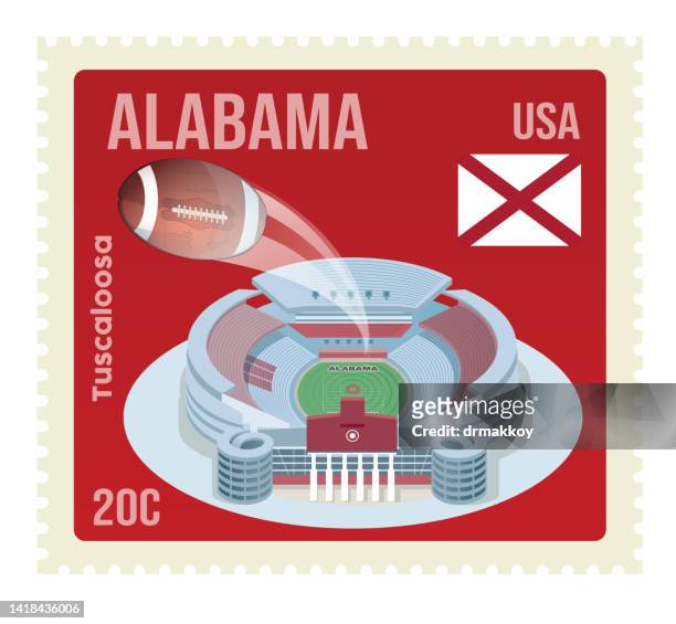 stockillustraties, clipart, cartoons en iconen met bryant-denny stadium in tuscaloosa - alabama football