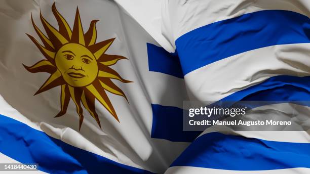 flag of uruguay - uruguay stockfoto's en -beelden