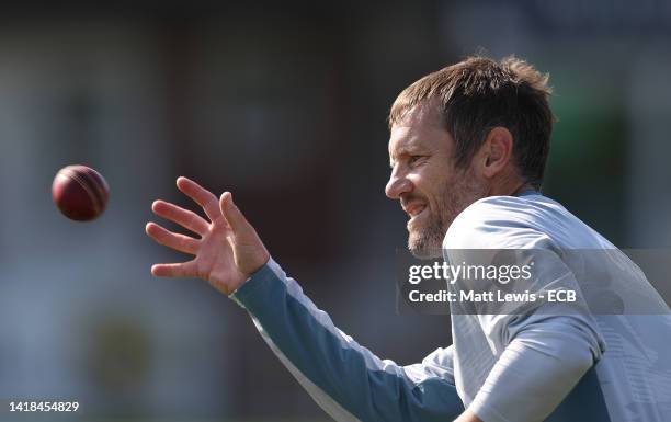 Former England cricketer Chris Read pictured during a England U19 Nets Session at The Incora County Ground on August 27, 2022 in Derby, England.