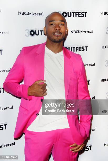 Actor Anthony Burrell arrives at Outfest 2012 Fusion Gala - Achievement Award Ceremony at American Cinematheque's Egyptian Theatre on March 24, 2012...