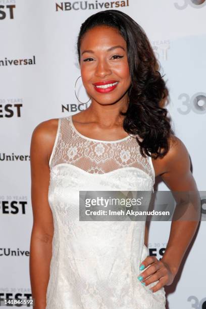 Actress Shanika Warren-Markland attends the closing gala of Fusion: The Los Angeles LGBT People Of Color Film Festival at the Egyptian Theatre on...