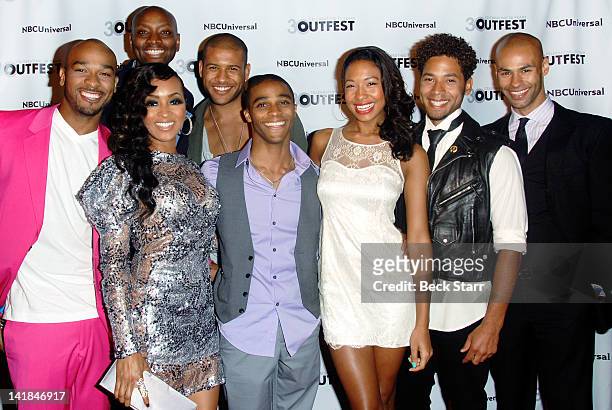 Writer/Director Patrik-Ian Polk and the cast of "Skinny" arrive at Outfest 2012 Fusion Gala - Achievement Award Ceremony at American Cinematheque's...