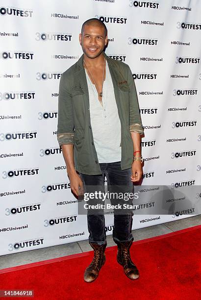 Actor Jeffrey Bowyer-Chapman arrives at Outfest 2012 Fusion Gala - Achievement Award Ceremony at American Cinematheque's Egyptian Theatre on March...