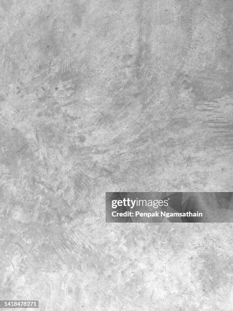 cement wall plaster, spread on concrete polished textured black background abstract dark grey color material smooth surface - building story fotografías e imágenes de stock