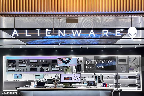 Dell's brand "Alienware" computer store is seen at China World Mall ...