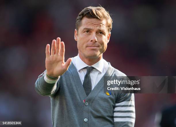 An apologetic AFC Bournemouth manager Scott Parker acknowledges the fans after during the Premier League match between Liverpool FC and AFC...