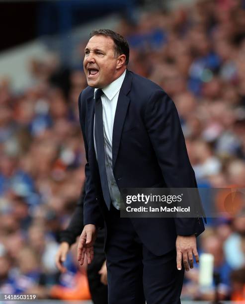 Ross County manager Malky MacKay is seen during the Cinch Scottish Premiership match between Rangers FC and Ross County FC at on August 27, 2022 in...