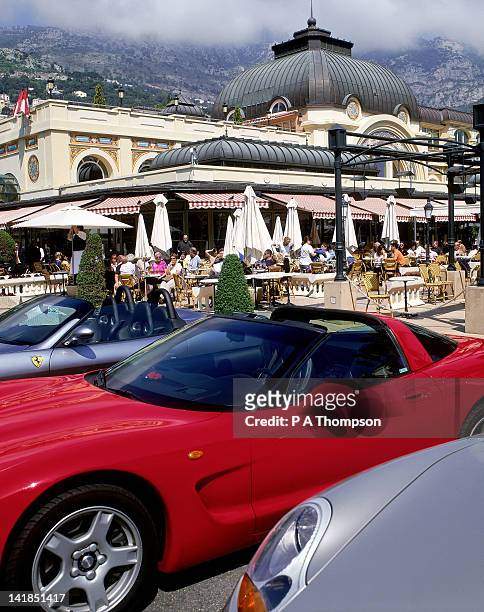 cafe de paris, monte carlo, monaco - monaco cars stock pictures, royalty-free photos & images