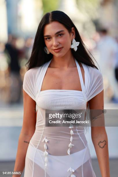 Dua Lipa attends the wedding Of Simon Porte Jacquemus And Marco Maestri on August 27, 2022 in Charleval, France.