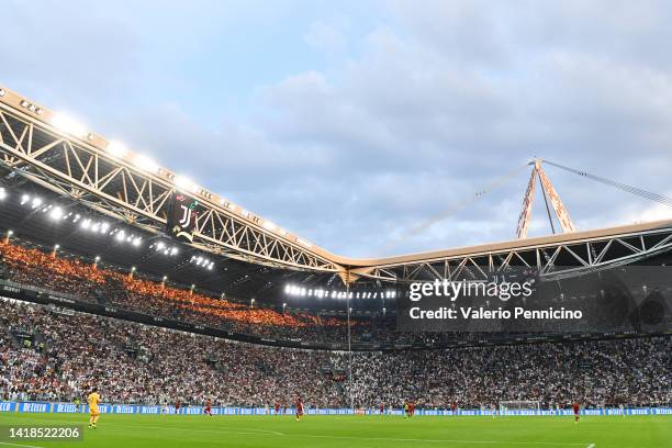 General view of play during the Serie A match between Juventus and AS Roma at Allianz Stadium on August 27, 2022 in Turin, Italy.