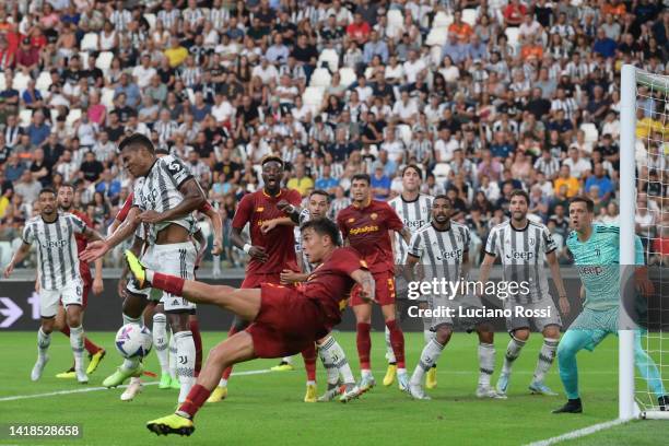 Roma player Paulo Dybala during the Serie A match between Juventus and AS Roma at Allianz Stadium on August 27, 2022 in Turin, Italy.