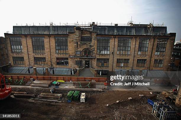 Lesley Booth stands on the balcony of the Glasgow School of Art Mackintosh building on March 25, 2012 in Glasgow, Scotland. For the past 50 years it...