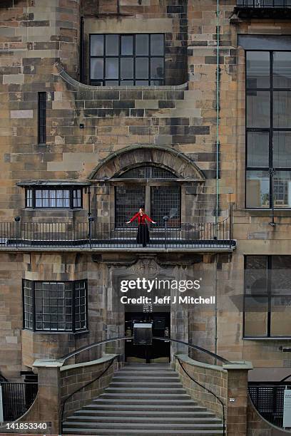 Lesley Booth stands on the balcony of the Glasgow School of Art Mackintosh building on March 25, 2012 in Glasgow, Scotland. For the past 50 years it...