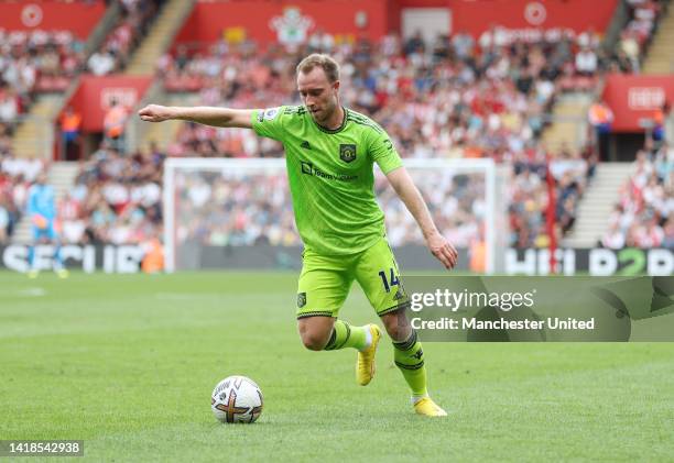 Christian Eriksen of Manchester United during the Premier League match between Southampton FC and Manchester United at Friends Provident St. Mary's...