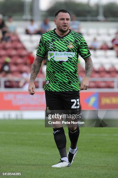Lee Tomlin of Doncaster Rovers in action during the Sky Bet League Two between Northampton Town and Doncaster Rovers at Sixfields on August 27, 2022...