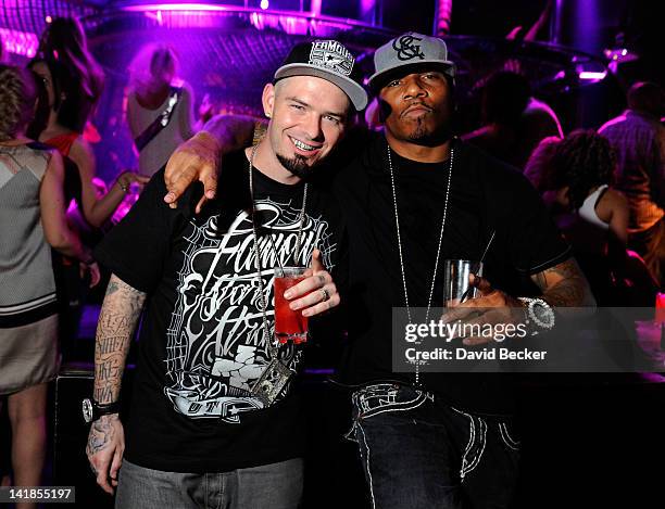 Rappers Paul Wall and AP.9 appear at the Gallery Nightclub at Planet Hollywood Resort & Casino on March 24, 2012 in Las Vegas, Nevada.