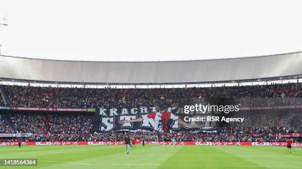 Banner of goodbye Jens Toornstra during the Dutch Eredivisie match between Feyenoord and FC Emmen at Stadion Feyenoord on August 27, 2022 in...