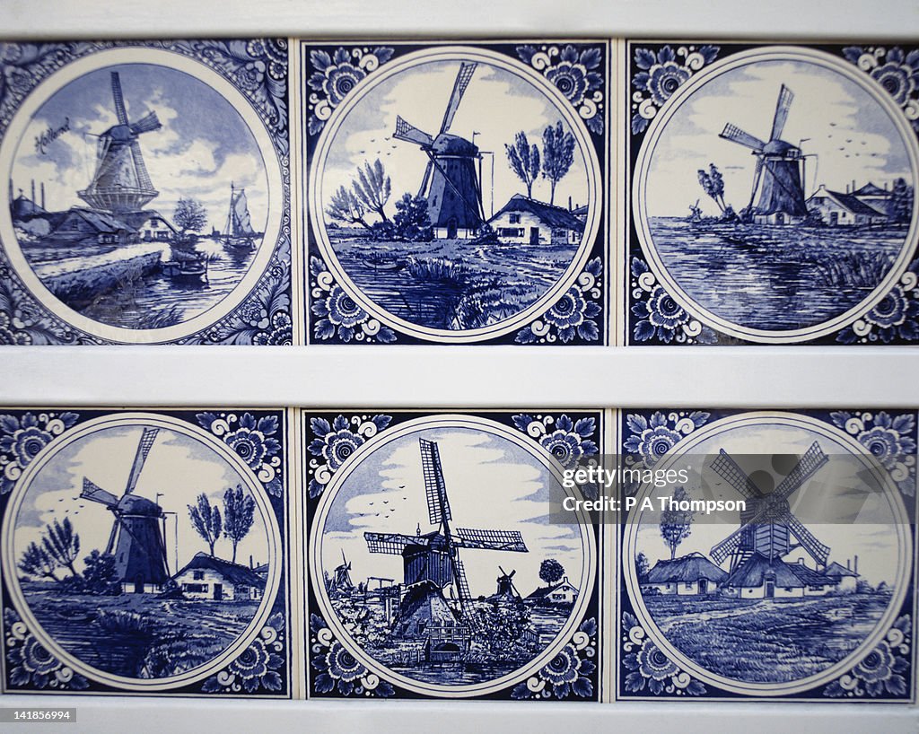Blue Delft pottery tiles, Netherlands