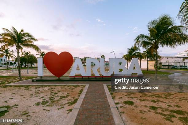 the i love aruba sign - aruba bildbanksfoton och bilder