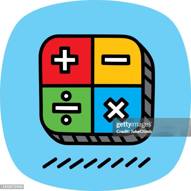 illustrazioni stock, clip art, cartoni animati e icone di tendenza di doodle di matematica 1 - moltiplicazione