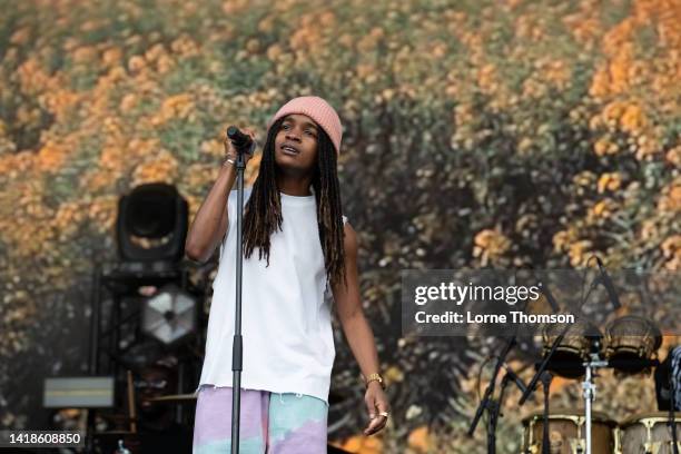 Koffee performs during All Points East 2022 at Victoria Park on August 27, 2022 in London, England.