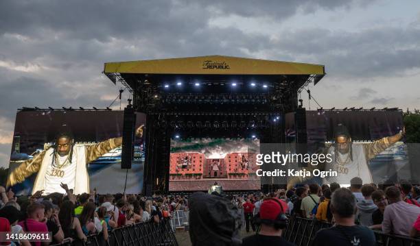 Polo G performs at Leeds Festival day 2 on August 27, 2022 in Leeds, England.
