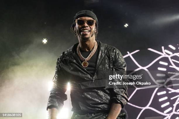 Krept of Krept and Konan perform at Reading Festival day 2 on August 27, 2022 in Reading, England.