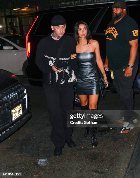 Blackbear and Michele Maturo arrive at Carbone on August 27, 2022 in New York City.