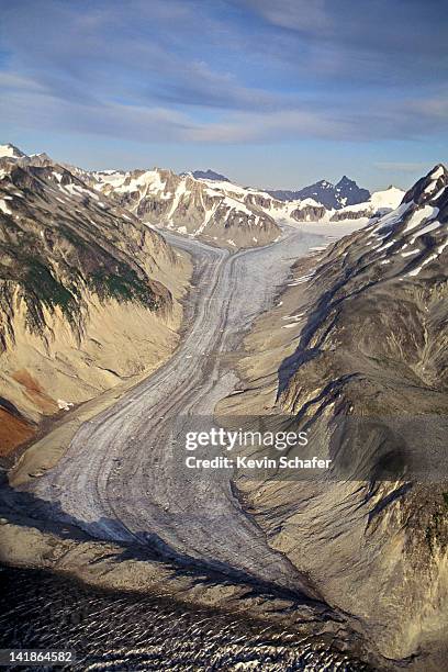 side glacier, terminal moraine, casement glacier, glacier bay national park, alaska, usa - moräne stock-fotos und bilder