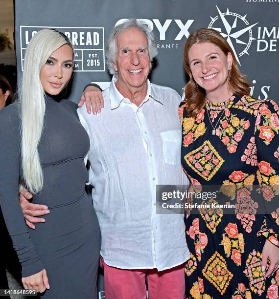 Kim Kardashian, Henry Winkler, and Zoe Winkler attend the TIAH 4th Annual Fundraiser at Private Residence on August 27, 2022 in Los Angeles,...