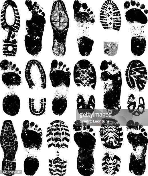 illustrations, cliparts, dessins animés et icônes de footprints - empreinte de chaussures