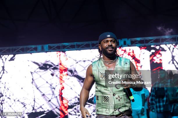 Recording artist Big Sean performs at The Aretha Franklin Amphitheatre on August 26, 2022 in Detroit, Michigan.