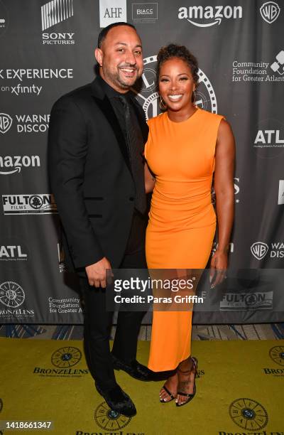 Michael Sterling and Eva Marcille attend the Women SuperStars Honors during 2022 BronzeLens Film Festival at The Starling Atlanta Midtown on August...