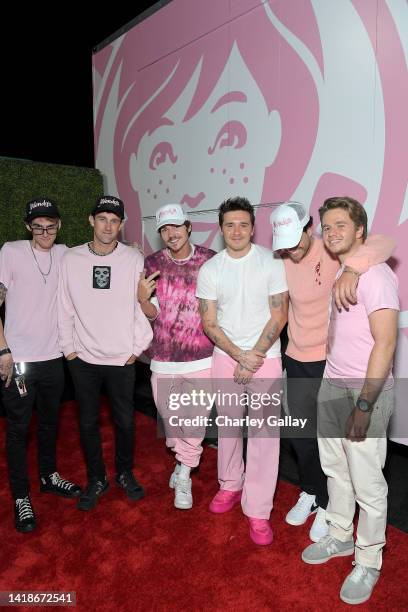 Presley Gerber, Connor Treacy, Will Peltz, Brooklyn Peltz Beckham, Cameron Palatas, and Jeremy Clerc attend a Wendy’s celebration for this summer’s...