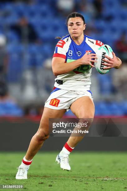 Millie Boyle of the Knights in action during the round two NRLW match between Gold Coast Titans and Newcastle Knights at Cbus Super Stadium, on...