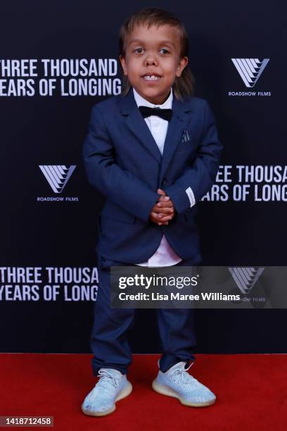 Quaden Bayles arrives at the Sydney premiere of "Three Thousand Years of Longing" on August 28, 2022 in Sydney, Australia.