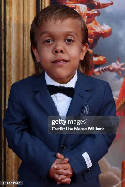 Quaden Bayles arrives at the Sydney premiere of "Three Thousand Years of Longing" on August 28, 2022 in Sydney, Australia.