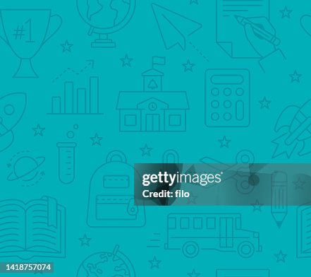 Seamless Back To School Education Background Pattern High-Res Vector ...