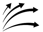 Curve arrow variation black set