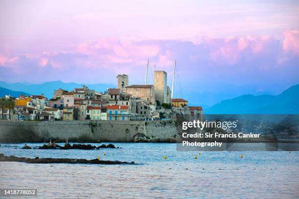 most beautiful view of old town of antibes, cote d'azur, region paca,  france - antibes stock pictures, royalty-free photos & images