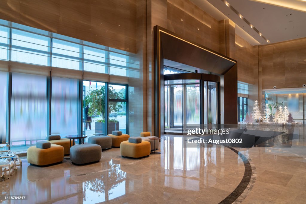 Luxury hotel lobby