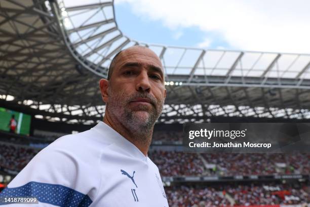 Igor Tudor Head coach of Olympique De Marseille reacts prior to kick off in the Ligue 1 match between OGC Nice and Olympique Marseille at Allianz...