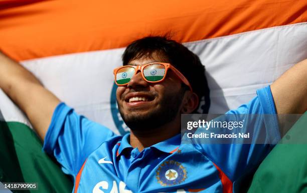 India fan is seen ahead of the DP World Asia Cup T20 match between Pakistan and India at Dubai International Stadium on August 28, 2022 in Dubai,...