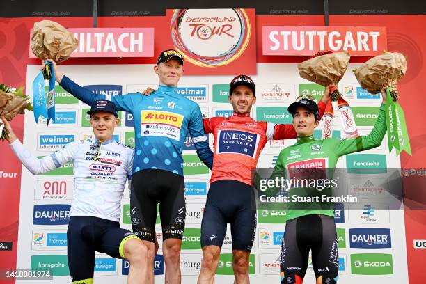 Georg Zimmermann of Germany and Team Intermarché - Wanty - Gobert White Best Young Rider Jersey, Jakob Geßner of Germany and Team Lotto - Kern Haus -...