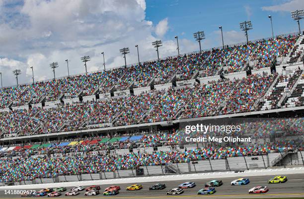 General view of racing during the NASCAR Cup Series Coke Zero Sugar 400 at Daytona International Speedway on August 28, 2022 in Daytona Beach,...