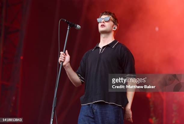 Grian Chatten of Fontaines D.C. Performs on Main Stage East on Day 3 of Leeds Festival on August 28, 2022 in Leeds, England.