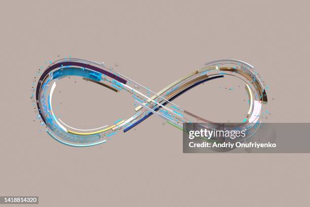 multi colored infinity sign - oneindigheid stockfoto's en -beelden